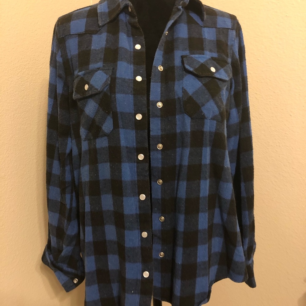 Blue and Black Passport Flannel L